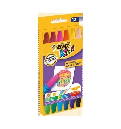 Масляная пастель BIC Kids, 12 цветов.