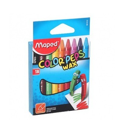 Восковые мелки MAPED Color'peps wax 861012, 18 цветов.