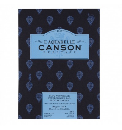 Альбом для акварели CANSON Heritage Torchon, 300гр., 23*31см 12л, крупное зерно, склейка