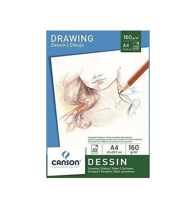 Альбом для графики CANSON Dessin, 160гр., А4 21*29.7см 20л, склейка