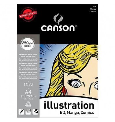 Альбом для маркеров CANSON Illustration А4 21*29.7см, 250гр., 12л., склейка