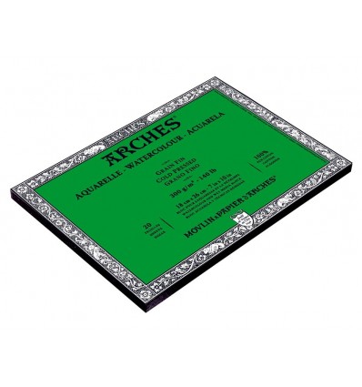 Альбом для акварели Arches FIN 20*26см, 300гр. 20л., бумага мелкозернистая, склейка по 4-м сторонам