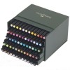 Капиллярные ручки-кисти FABER-CASTELL Pitt Pen brush, 60 цветов, в студийной (кожзам.) коробке
