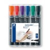 Набор перманентных маркеров STAEDTLER Lumocolor 352, 2мм, 6цветов, в пластиковом пенале