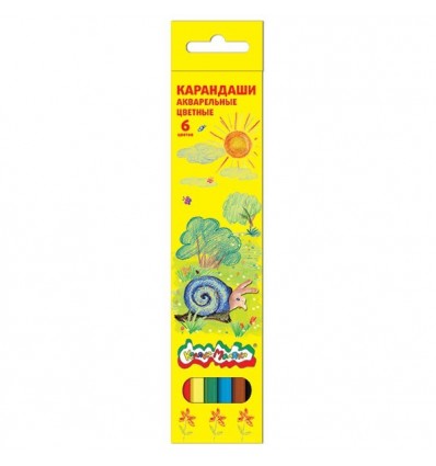 Карандаши цветные акварельные Каляка-маляка, 6 цветов
