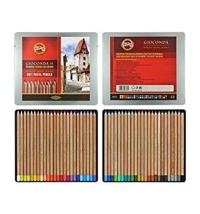 Набор цветных пастельных карандашей KOH-I-NOOR Gioconda, 48 цветов в металлической коробке