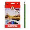 Набор цветных карандашей Koh-I-Noor OMEGA JUMBO 3372, утолщенный корпус D-10мм, 12 цветов