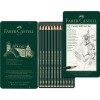 Набор чернографитных карандашей FABER-CASTELL CASTELL 9000, 12шт (8B - 2H), в метал. коробке