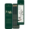 Набор чернографитных карандашей FABER-CASTELL CASTELL® 9000, 6 шт (HB - 8B), в метал. коробке
