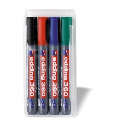 Набор маркеров для доски Edding E-360, круглый наконечник, 1,5-3 мм, 4 цвета