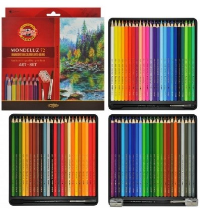 Набор акварельных цветных карандашей Koh-I-Noor MONDELUZ 3719, 72 цвета