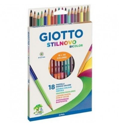 Набор цветных карандашей GIOTTO Stilnovo Bicolor 3,3мм, двусторонние, 18 карандашей - 36 цветов