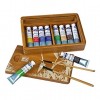 Набор масляных красок Lefranc Bourgeois FINE Discovery, 10 туб по 20мл, 2 кисти в бамбуковой коробке