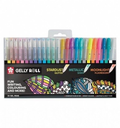 Набор гелевых ручек SAKURA Gelly Roll Mixed Set, 24 ручки разных цветов