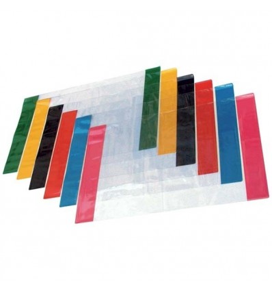 Обложка прозрачная с цветным клапаном для тетрадей и дневников А5 210х346мм, 100мкм, ПВХ, 1шт
