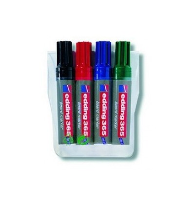 Набор маркеров для досок edding 365, скошенный наконечник, 2-7мм, 4 цвета