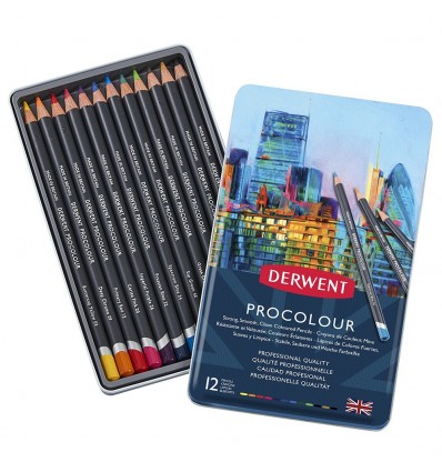 Набор цветных карандашей Derwent Procolour 12 цветов, в металлической коробке