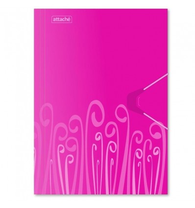 Папка на резинке Attache Fantasy А4 пластиковая до 200 листов, розовая