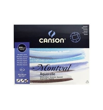 Альбом для акварели CANSON Montval 30*40см, 300гр. 12л., склейка по 4 сторонам