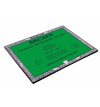 Альбом для акварели Arches FIN 46*61см, 300гр. 20л., бумага мелкозернистая, склейка по 4-м сторонам