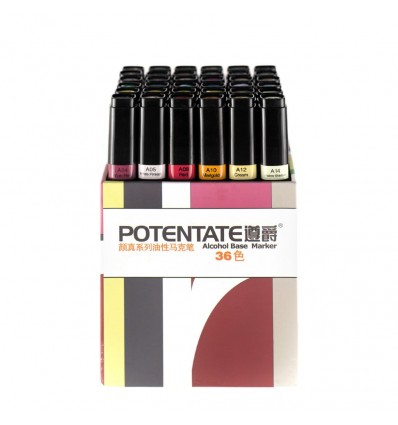 Набор спиртовых маркеров Potentate Box Set 36 цветов (alcohol based)