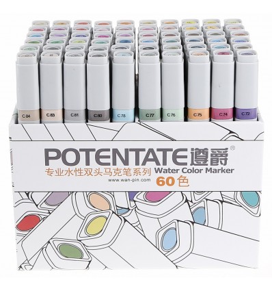 Набор пигментных маркеров Potentate Box Set 60 цветов (water based)