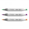 Набор маркеров TOUCH BRUSH, 2 пера (долото и кисть), 6 цветов флуоресцентные тона