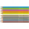 Набор цветных трехгранных карандашей FABER-CASTELL Jumbo Grip, 5шт неоновых и 5шт металлических цветов, в металл коробке