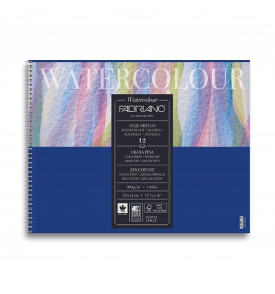 Альбом для акварели Fabriano Watercolour Studio FIN 32x41см, 300гр., 12л., мелкое зерно, спираль