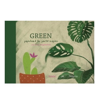 Альбом для рисования пастелью Kroyter GREEN 7538, А4 10л., 760 гр, Бумага Зеленая, Склейка