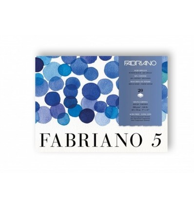 Альбом для акварели Fabriano 5, 23x31см, 300гр., 20л., Торшон крупное зерно, склейка по 4 сторонам