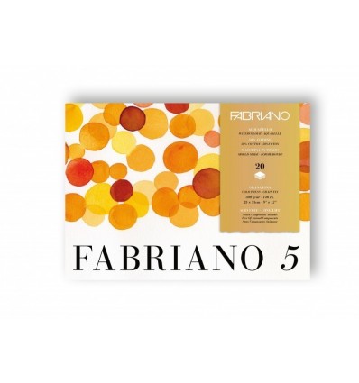 Альбом для акварели Fabriano 5, 26x36см, 300гр., 20л., Фин мелкое зерно, склейка по 4 сторонам