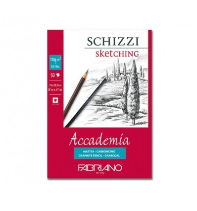Альбом для зарисовок Fabriano Accademia 14,8x21см, 120гр., 50л., Бумага мелкозернистая, склейка
