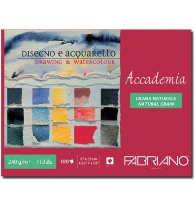 Альбом для зарисовок Fabriano Accademia 35x27см, 240гр., 100л., Бумага мелкозернистая, склейка