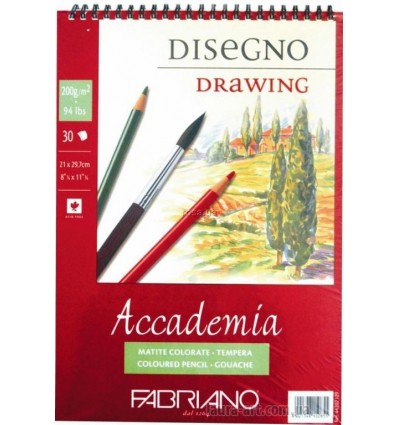 Альбом для зарисовок Fabriano Accademia 14,8x21см, 200гр., 50л., Бумага мелкозернистая, спираль