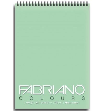 Альбом для зарисовок Fabriano Writing Colors 21x29,7см, 80гр., 100л., Цвет бумаги: Аквамарин, спираль