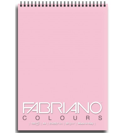 Альбом для зарисовок Fabriano Writing Colors 21x29,7см, 80гр., 100л., Цвет бумаги: Розовый, спираль