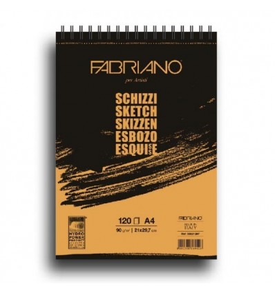 Альбом для зарисовок Fabriano Schizzi 21x29,7см, 90гр., 120л., бумага мелкозернистая, спираль по корот. стороне