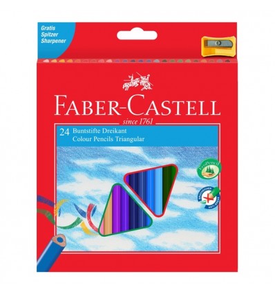 Набор цветных трехгранных карандашей FABER-CASTELL ECO, 36 цветов, в картон коробке c точилкой