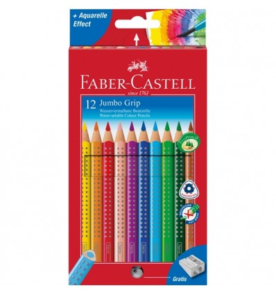 Набор цветных трехгранных карандашей FABER-CASTELL JUMBO GRIP, 12 цветов