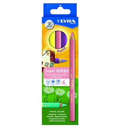 Набор цветных неоновых карандашей LYRA Super FERBY PASTEL, 6 пастельных цветов