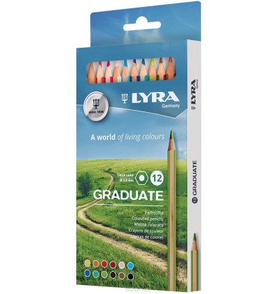 Набор цветных карандашей Lyra GRADUATE PERMANENT, 12 цветов в картонной коробке