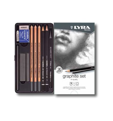 Набор художественных карандашей LYRA GRAPHITE SET для эскизов, 11 предметов в метал. коробке