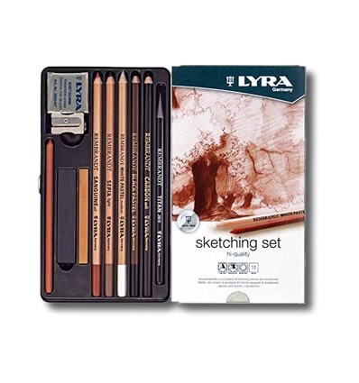 Набор художественных карандашей LYRA SKETCHING SET для скетчей, 11 предметов в метал. коробке