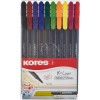 Капиллярные ручки Kores, 10 цветов