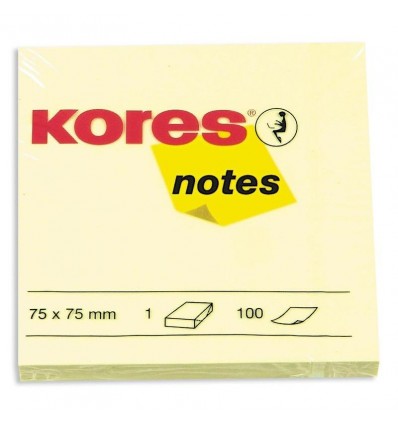Бумага для заметок KORES 76Х76мм, Желтая пастель, 100 листов