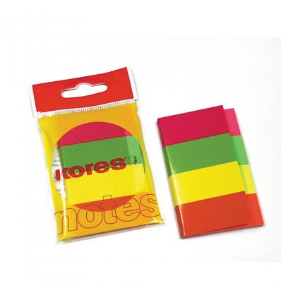 Клейкие закладки бумажные Kores Index Stripes, 20х50мм, 4 цвета по 50 листов