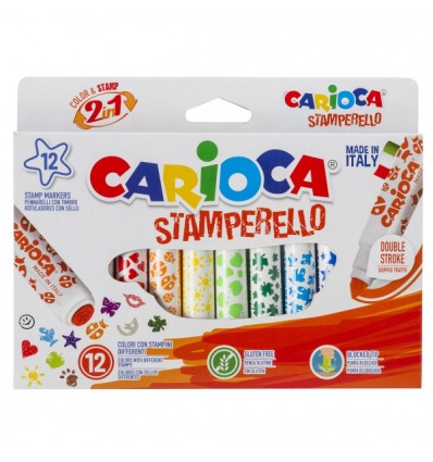 Набор фломастеров со штампами Carioca Stamp Markers 42240, 12 цветов