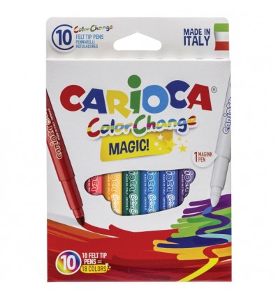 Набор перекрашивающих фломастеров Carioca MAGIC 42737, 10 штук (18 цветов)