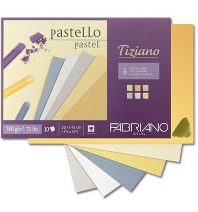 Альбом для пастели Fabriano Tiziano 21x29,7см, 160гр. 30л., 6 цветов, Склейка
